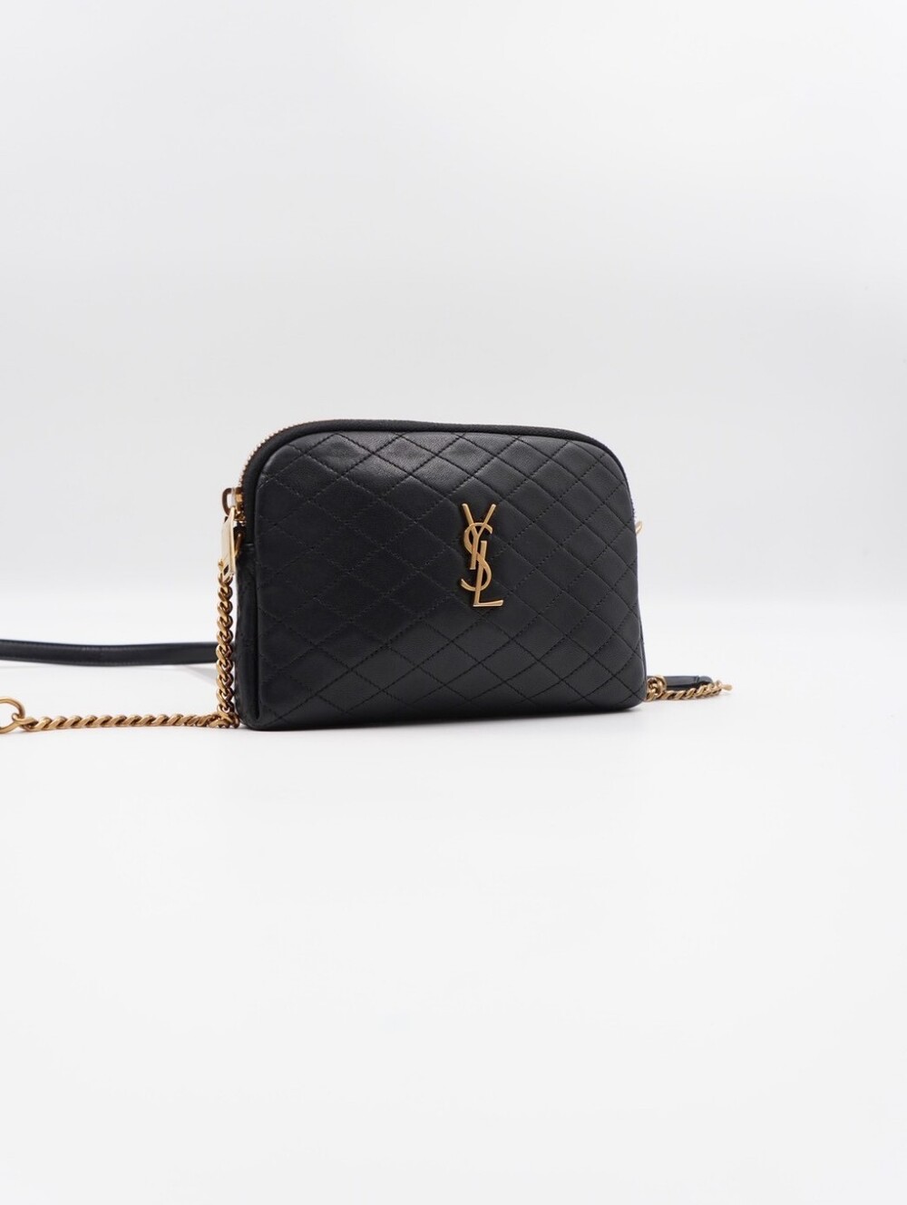 CK64 💕 Saint Laurent Lambskin Quilted Gaby Zipped Crossbody - Picture 6 of 13